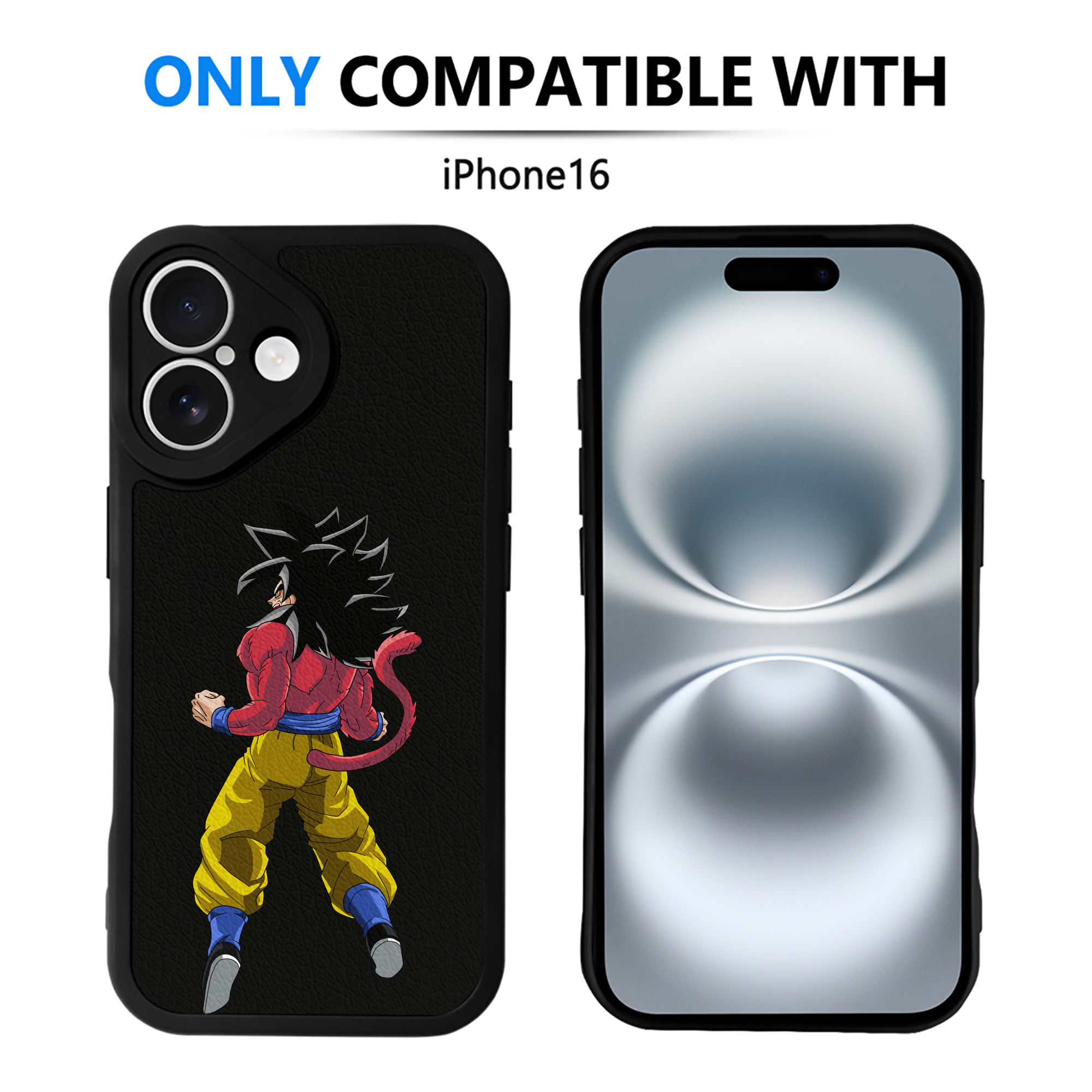 （画像用） ドラゴンボール 孫悟空（そん ごくう）Son Goku カカロット DRAGON BALL Kakarotto 【iPhone 16シリーズ対応】シリコンスマホケース（レザー調） 材質：シリコン